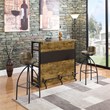 Pemberly Row 3-shelf Home Bar Wine Cabinet with Footrest in Rustic Nutmeg