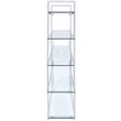 Pemberly Row 63-inch 5-shelf Tempered Glass Bookshelf in Clear and Chrome