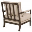 Pemberly Row Upholstered Bobbin Accent Chair in Beige and Natural