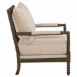 Pemberly Row Upholstered Bobbin Accent Chair in Beige and Natural