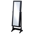 Pemberly Row Full-Length Cheval Mirror with Jewelry Storage in Black