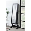 Pemberly Row Full-Length Cheval Mirror with Jewelry Storage in Black