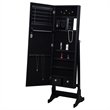 Pemberly Row Full-Length Cheval Mirror with Jewelry Storage in Black