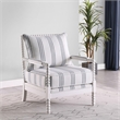 Pemberly Row Upholstered Bobbin Accent Chair in White and Navy