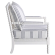 Pemberly Row Upholstered Bobbin Accent Chair in White and Navy