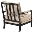 Pemberly Row Bobbin Accent Chair in Beige Fabric and Black Frame