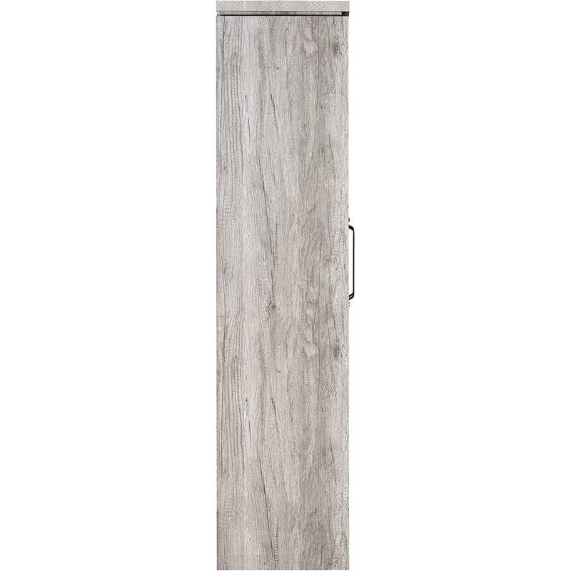 Pemberly Row 2-Door Engineered Wood Tall Cabinet in Grey Driftwood