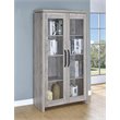 Pemberly Row 2-Door Engineered Wood Tall Cabinet in Grey Driftwood