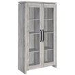 Pemberly Row 2-Door Engineered Wood Tall Cabinet in Grey Driftwood