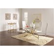 Pemberly Row Round 46-Inch Tempered Glass Top Dining Table in Brass