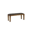 Pemberly Row Fabric Upholstered Accent Bench in Black and Natural