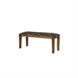 Pemberly Row Fabric Upholstered Accent Bench in Black and Natural