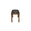 Pemberly Row Fabric Upholstered Accent Bench in Black and Natural