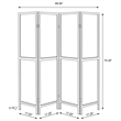 Pemberly Row 4-Panel Room Divider Folding Screen in Grey Driftwood
