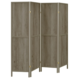 Pemberly Row 4-Panel Room Divider Folding Screen in Grey Driftwood