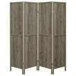 Pemberly Row 4-Panel Room Divider Folding Screen in Grey Driftwood