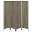 Pemberly Row 4-Panel Room Divider Folding Screen in Grey Driftwood
