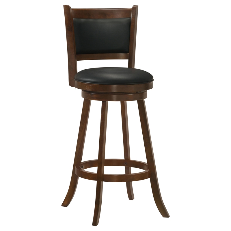 Pemberly Row 2-Piece Upholstered Swivel Bar Chair Set in Chestnut