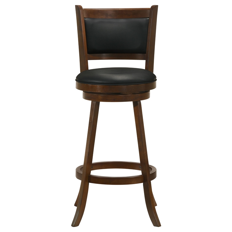 Pemberly Row 2-Piece Upholstered Swivel Bar Chair Set in Chestnut