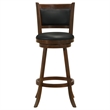 Pemberly Row 2-Piece Upholstered Swivel Bar Chair Set in Chestnut