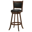 Pemberly Row 2-Piece Upholstered Swivel Bar Chair Set in Chestnut