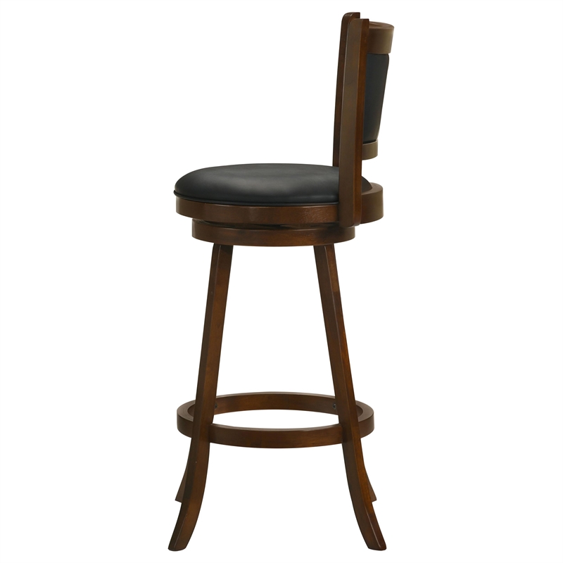 Pemberly Row 2-Piece Upholstered Swivel Bar Chair Set in Chestnut