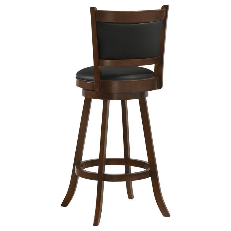 Pemberly Row 2-Piece Upholstered Swivel Bar Chair Set in Chestnut