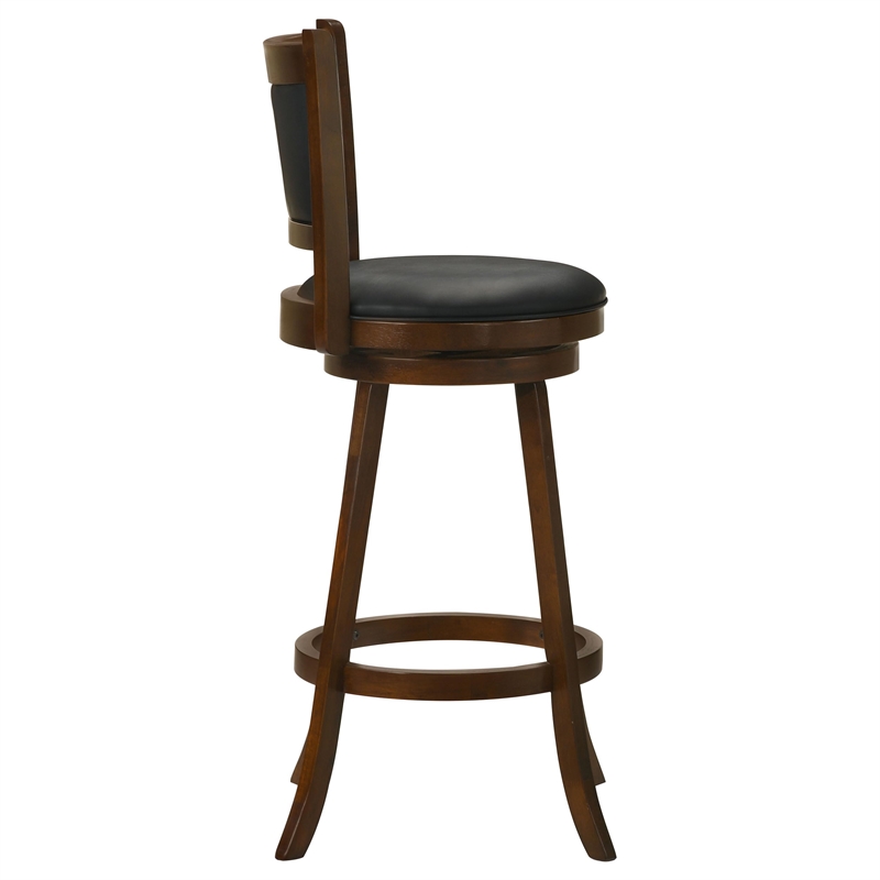 Pemberly Row 2-Piece Upholstered Swivel Bar Chair Set in Chestnut