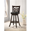 Pemberly Row 2-Piece Open-Back Wood Swivel Bar Chair Set in Cappuccino