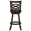 Pemberly Row 2-Piece Open-Back Wood Swivel Bar Chair Set in Cappuccino