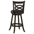 Pemberly Row 2-Piece Open-Back Wood Swivel Bar Chair Set in Cappuccino