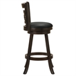 Pemberly Row 2-Piece Open-Back Wood Swivel Bar Chair Set in Cappuccino
