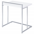 Pemberly Row Rectangular C-Shaped Sofa Side Table in White High Gloss