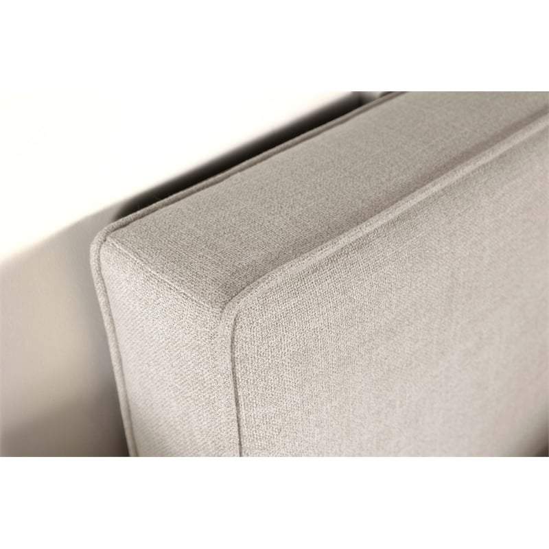 Pemberly Row Upholstered Queen or Full Panel Headboard in Sand