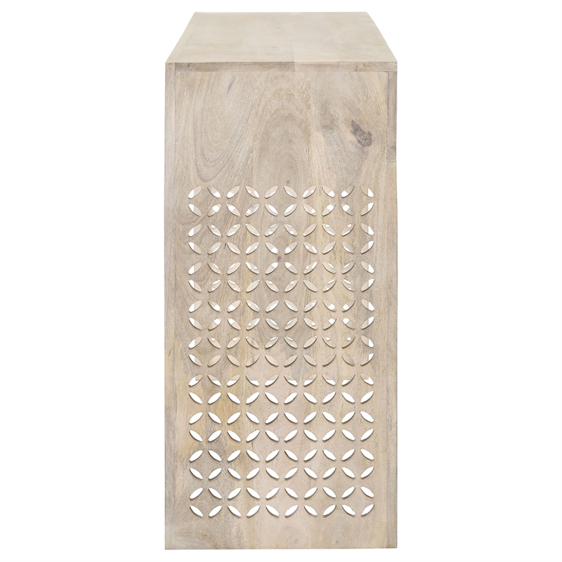 Pemberly Row 2-Drawer Wood Entryway Console Table in White Washed