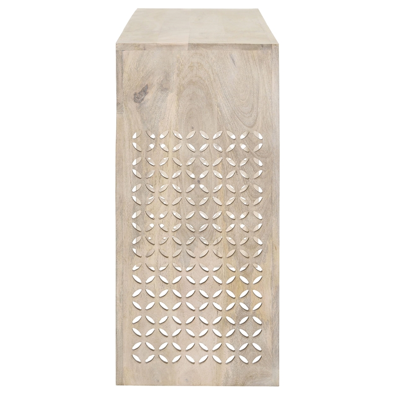 Pemberly Row 2-Drawer Wood Entryway Console Table in White Washed
