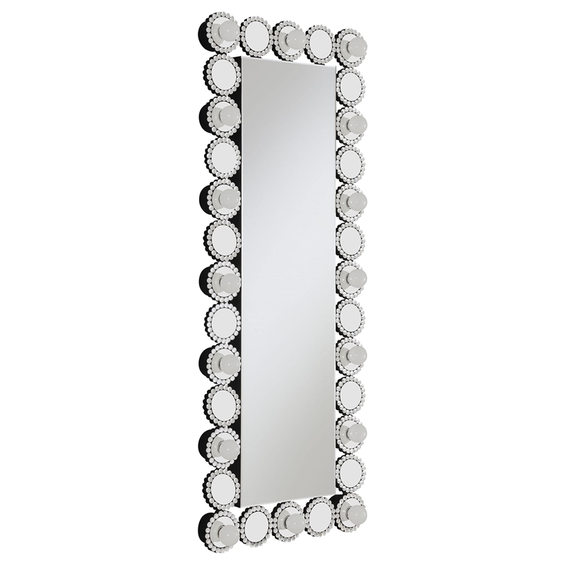 Pemberly Row 24 x 62 Inch Wall Mirror with Lighting in Silver