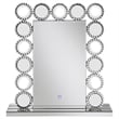 Pemberly Row 7-Bulb LED Lighted Tabletop Vanity Mirror in Silver