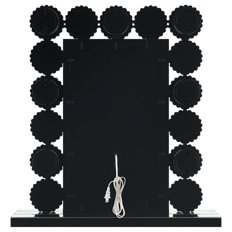 Pemberly Row 7-Bulb LED Lighted Tabletop Vanity Mirror in Silver