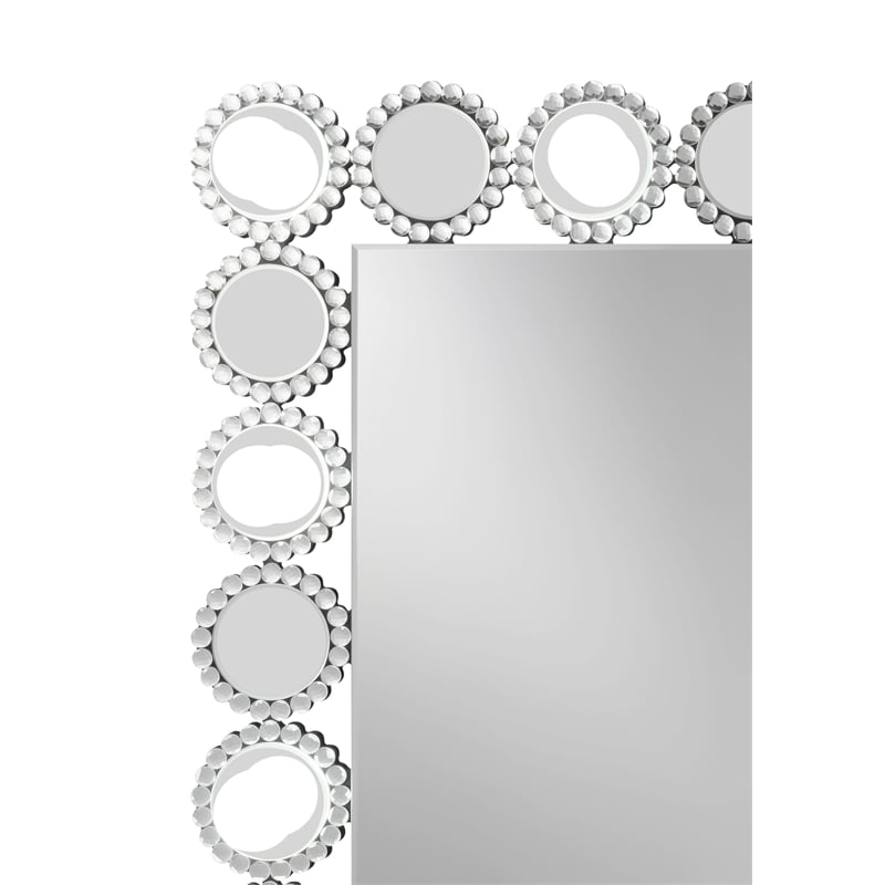 Pemberly Row 7-Bulb LED Lighted Tabletop Vanity Mirror in Silver