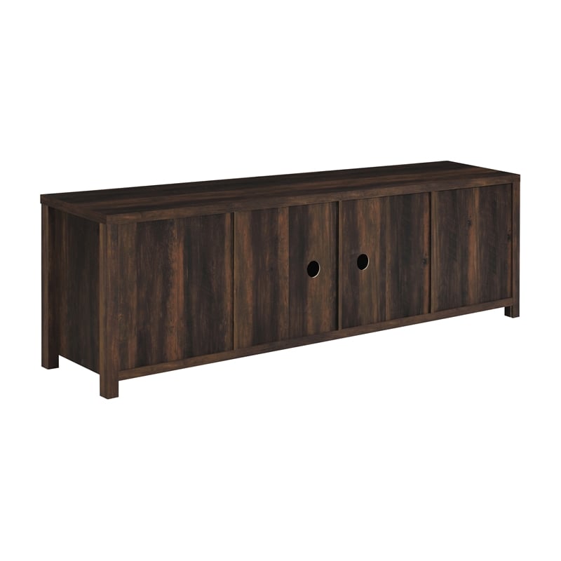Pemberly Row 2-door Engineered Wood 79-inch TV Stand in Dark Pine