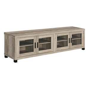 Pemberly Row 4-door Engineered Wood 79-inch TV Stand in Distressed Pine
