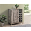 Pemberly Row 2-Doors Home Bar Wine Cabinet in Weathered Acacia