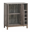 Pemberly Row 2-Doors Home Bar Wine Cabinet in Weathered Acacia
