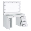 Pemberly Row 7-drawer Vanity Set with Lighting in White High Gloss