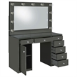 Pemberly Row 7-drawer Vanity Set with Lighting in Grey High Gloss