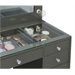 Pemberly Row 7-drawer Vanity Set with Lighting in Grey High Gloss