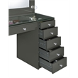 Pemberly Row 7-drawer Vanity Set with Lighting in Grey High Gloss