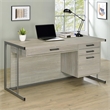 Pemberly Row 60-inch 4-drawer Computer Desk in Whitewashed Grey