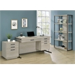 Pemberly Row 60-inch 4-drawer Computer Desk in Whitewashed Grey